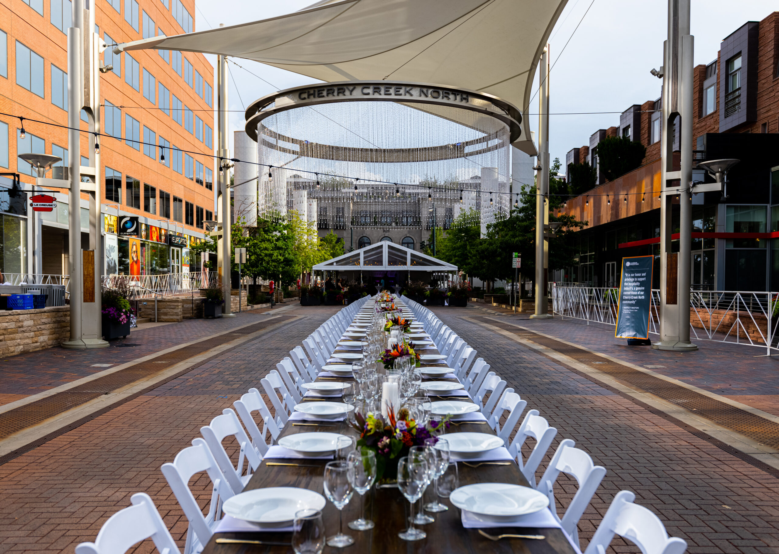 Cherry Creek North Denver Colorado Fillmore Plaza Food for Though non-profit organization Toro Latin Kitchen & Lounge Hotel Clio Cherry Creek Magazine Chef Oscar Padilla Chef Richard Sandoval Jacquard Hotel & Rooftop Chef Paul Nagan Halcyon Hotel Relevant Galleries David Yarrow Blue Island Oyster Bar Five Nines Forget Me Not bar Chef Charleen Badman Chef Mary Dumont Chef Brendalee Vialpando Bigsby's Folly August 2022